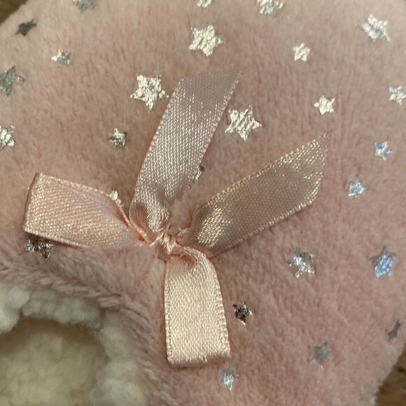 Cozy Corner Club Slipper Foil Cozies Pink Fluffy w Silver Star M/L - Picture 6 of 13